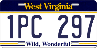 WV license plate 1PC297