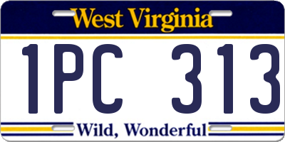 WV license plate 1PC313