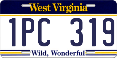 WV license plate 1PC319