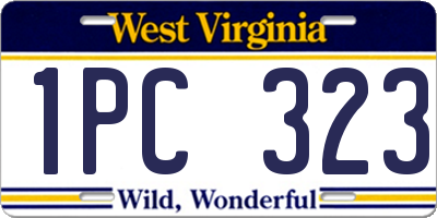 WV license plate 1PC323