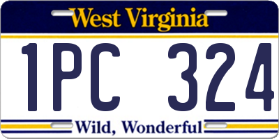 WV license plate 1PC324
