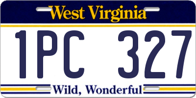 WV license plate 1PC327