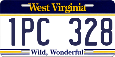 WV license plate 1PC328