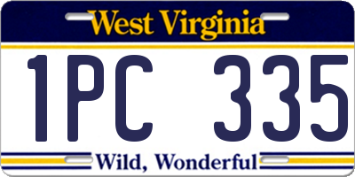 WV license plate 1PC335