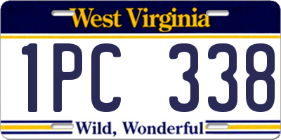 WV license plate 1PC338