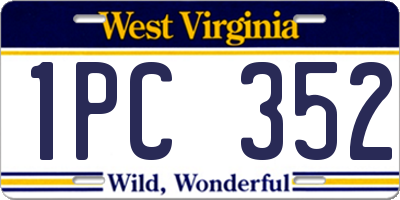 WV license plate 1PC352