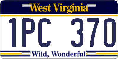 WV license plate 1PC370