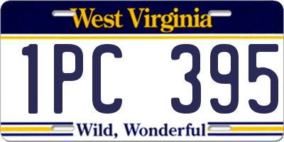 WV license plate 1PC395