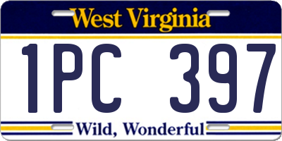 WV license plate 1PC397