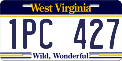 WV license plate 1PC427