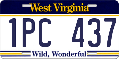 WV license plate 1PC437
