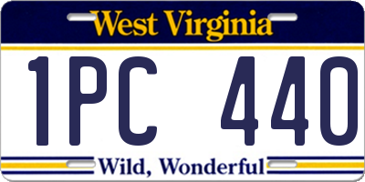 WV license plate 1PC440