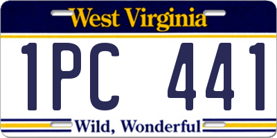 WV license plate 1PC441