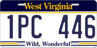 WV license plate 1PC446