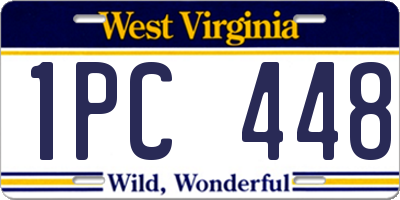 WV license plate 1PC448