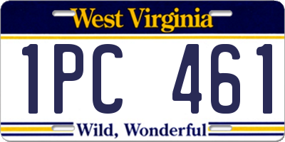 WV license plate 1PC461