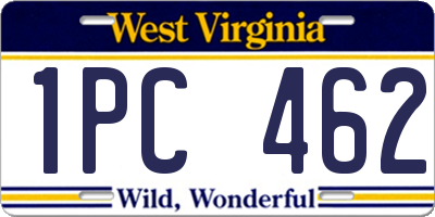 WV license plate 1PC462