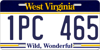 WV license plate 1PC465