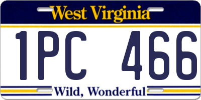 WV license plate 1PC466