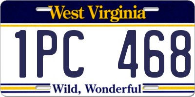 WV license plate 1PC468