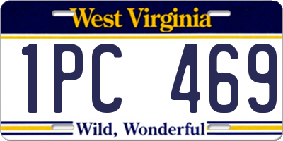 WV license plate 1PC469