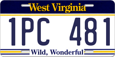 WV license plate 1PC481