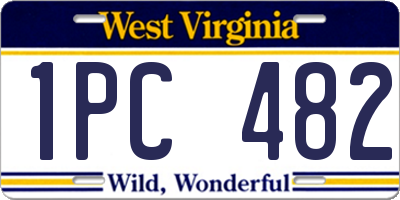 WV license plate 1PC482