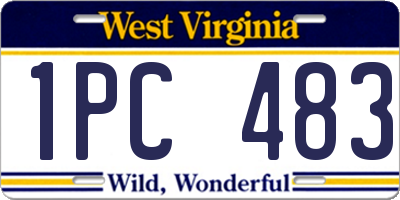 WV license plate 1PC483