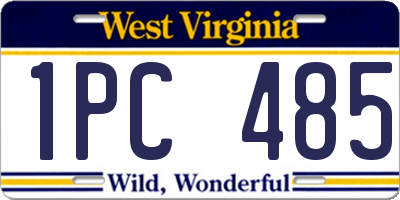 WV license plate 1PC485