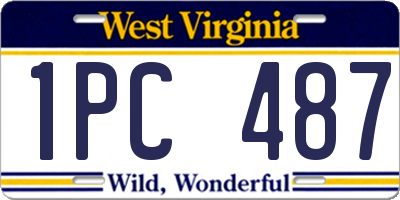 WV license plate 1PC487