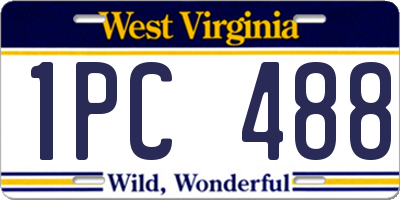 WV license plate 1PC488