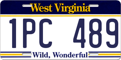 WV license plate 1PC489