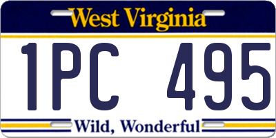 WV license plate 1PC495
