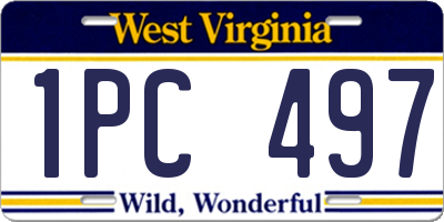 WV license plate 1PC497
