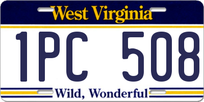 WV license plate 1PC508