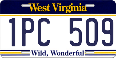 WV license plate 1PC509