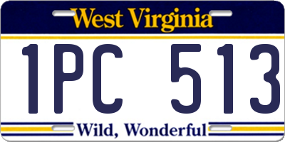 WV license plate 1PC513
