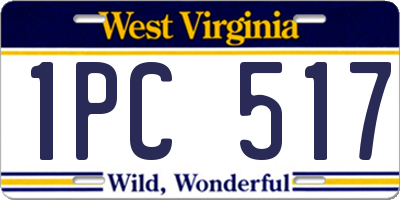 WV license plate 1PC517