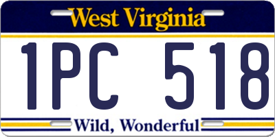 WV license plate 1PC518