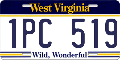 WV license plate 1PC519