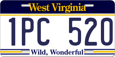 WV license plate 1PC520