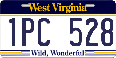 WV license plate 1PC528