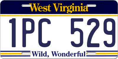 WV license plate 1PC529