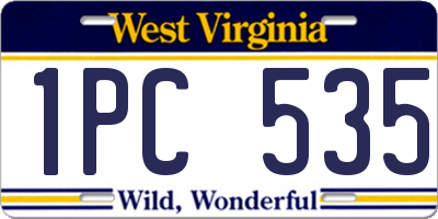 WV license plate 1PC535