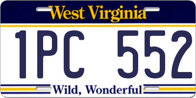 WV license plate 1PC552