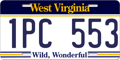 WV license plate 1PC553