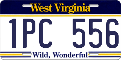 WV license plate 1PC556