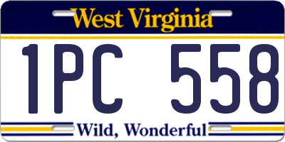 WV license plate 1PC558