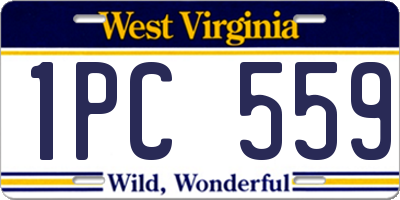 WV license plate 1PC559