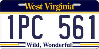 WV license plate 1PC561